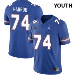 Youth Florida Gators #74 Will Harrod NCAA Jordan Brand Royal NIL 2022 Authentic Stitched College Football Jersey HAF7762DT